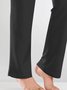 Casual Plain Autumn Natural Daily Cotton-Blend Long H-Line Regular Size Casual Pants for Women