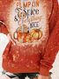 Halloween Hoodie Text Letters Casual Sweatshirts