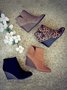 Urban Simple Casual Leopard Print Plain Wedge Ankle Boots