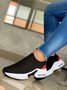 Color Block Sports All Season Split Joint Slip On Low Heel Closed Toe Fabric Standard Sneakers for Women