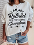 Casual Text Letters Autumn Polyester Micro-Elasticity Daily Crew Neck Regular H-Line Sweatshirt for Women