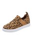 Casual Leopard All Season Breathable Daily Flat Heel Closed Toe Slip On Loafers Flats for Women