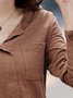 Plain Simple Autumn Regular Fit Jersey Pullover Regular H-Line Half Open Collar Tops for Women