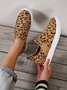 Casual Leopard All Season Breathable Daily Flat Heel Closed Toe Slip On Loafers Flats for Women