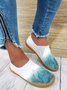 Casual Leaf All Season Printing Flat Heel Round Toe Fabric PINS Style Deep Mouth Shoes Flats for Women