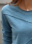 Women Casual Plain Autumn Regular Fit Pullover Crew Neck Cotton-Blend Regular H-Line T-shirt