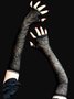 Halloween Dark Fun Punk Spider Web Long Half Finger Gloves