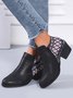 Ethnic Side Zip Block Heel Martin Boots