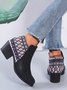 Ethnic Side Zip Block Heel Martin Boots