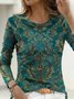 Damask Fit Stretch Top T-shirt