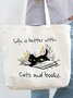 Life Is Better With Cats And Books Shopping Tote