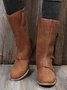 Zip-Panel Vintage Block Heel Western Cowboy Boots