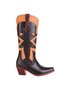 Colorblock Square Toe Block Heel Western Cowboy Boots