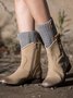 Vintage Knit Boot Sleeves Wool Leggings Cropped Button Socks