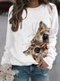 Cute Cat Loose Long-sleeved Casual Sweater