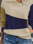 Color Block Zipper Long sleeve Sweatshirts