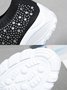 Rhinestone Breathable Lightweight Cushioning Slip-On Flyknit Platform Sneakers