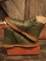 Distressed Woven Embossed Patchwork Vintage Pleated Boots