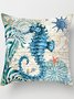 Banquet Party Pool Beach Vacation Turtle Seahorse Conch Print Home Pillowcase 45*45