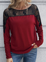 Lace Crew Neck Long sleeve T-Shirt