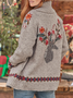 Floral Shawl Collar Boho Sweater Coat