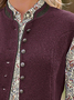 Buttoned Casual Plain Cotton-Blend Vest