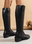 Fashion Patchwork Tall Cavalier Boots