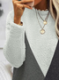 Flannel plain color patch splicing warm short Dress