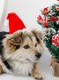 Christmas Dog Hat Red Christmas Headwear Pet Holiday Costume Matching