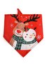 Christmas Elk Snowman Black and White Plaid Scarf Cat Dog Pet Scarf Holiday Decoration
