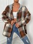 Women's Casual Hoodie Jacket Streett Warm Breathable Streetwear Casual Plaid Jacket Coat