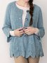 Loose Casual Crew Neck Buttoned Sweater Coat