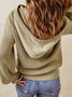 Buttoned Hoodie Plain Wool/Knitting Casual Sweater