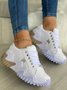 Platform Platform Heel Casual Lace-Up Sneakers
