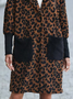 Fluff/Granular Fleece Fabric Loose Leopard Overcoat