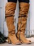 Vintage Over the Knee Boots Chunky Heel Boots