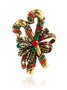 Christmas Vintage Gold Silver Candy Cane Bow Pattern Brooch Holiday Party Decorations