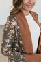 Small Floral Design Stitching Pit Strip Knitted Cardigan