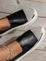 Rhinestone Toe Faux Leather Platform Loafers