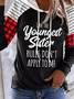 Women's Pullover Hoodie Sweatshirt Plaid Checkered Text Monograms Print Daily Sports 3D Print Active Streetwear