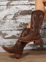 Vintage Ethnic Embroidered Cowboy Boots