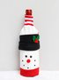 Christmas White Red Clothes Pattern Wine Bottle Ornament Holiday Party Ornament