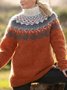 Geometric Regular Fit Ethnic Sweater