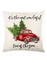 Christmas Pillowcase Red Striped Elf Faceless Old Man Print Festive Party Cushion Cover