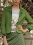 Green Long Sleeve Cotton-Blend Buttoned Jacket