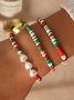 Christmas Flake Beaded Pearl Multilayer Bracelet Christmas Party Jewelry