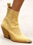 Yellow Casual Leather All Season Boots