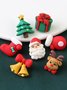 DIY Christmas Elk Santa Christmas Tree Gift Box Pattern Buttons Holiday Clothes Accessories