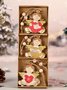6Pcs Christmas Snowman Old Man Elk Angel Pattern Pendant Festive Ornament Wooden Pendant