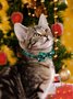 Christmas Plaid Snowflake Pattern Pet Bow Collar Cat Festive Decoration